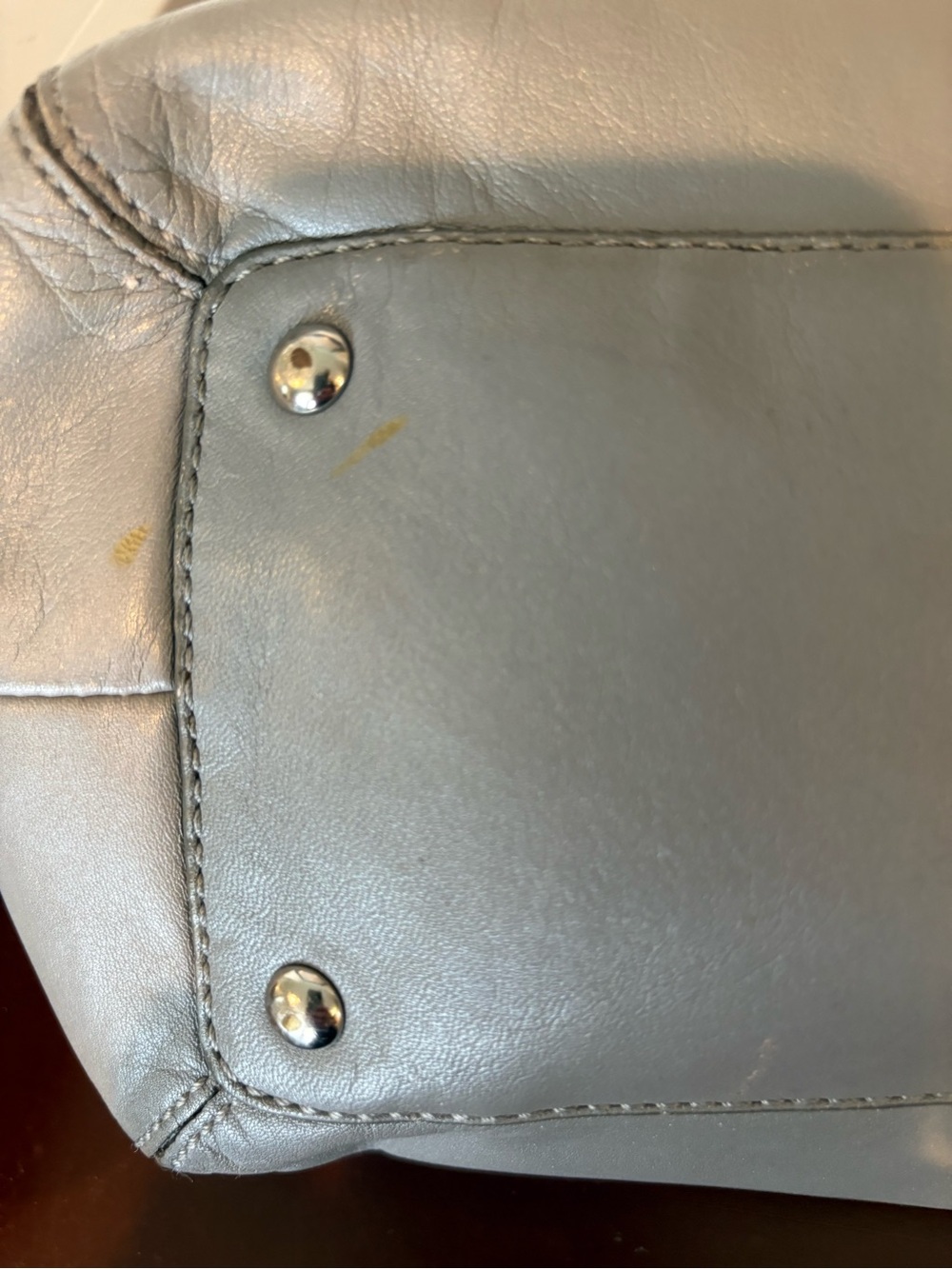 Coach 2000s Y2K SoHo Shoulder Bag Purse Gray Metallic Classic Pleated Leather - Picture 12 of 14